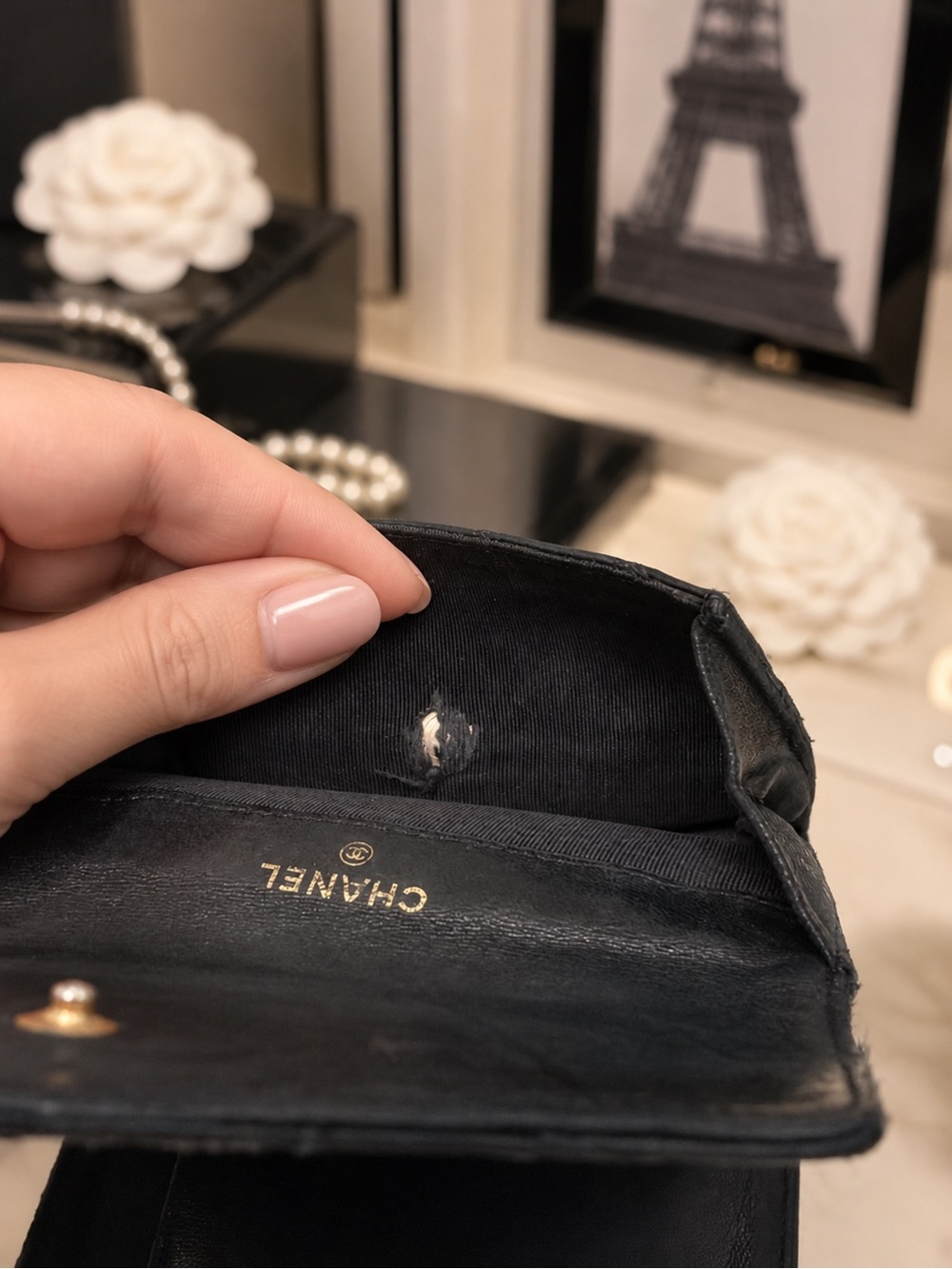 Chanel Quilted Lambskin Envelope Wallet - Black - Picture 5 of 6